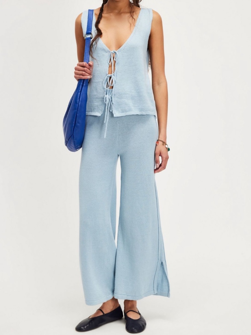 Arcaa Light Blue Knit Tank and Pant Set